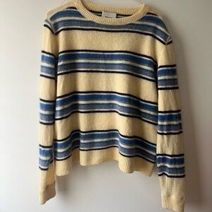Reformation Cashmere Boyfriend Sweater in Parmesan Multi Stripe (size S)